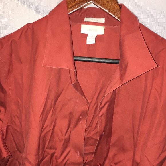 Chico’s Rust Orange Button Down Shirt | Size 3 - Picture 2 of 5